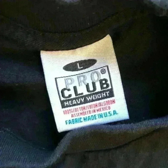 PROCLUB Heavy weight black short sleeve t-shirt Mens Large - Picture 3 of 3